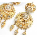 cercei victorian revival. perle & cristale. gold plated